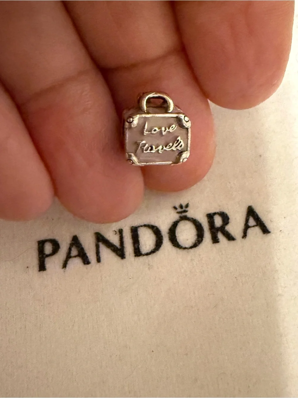 Pandora Silver 'Love Travels' Luggage Charm in Silver